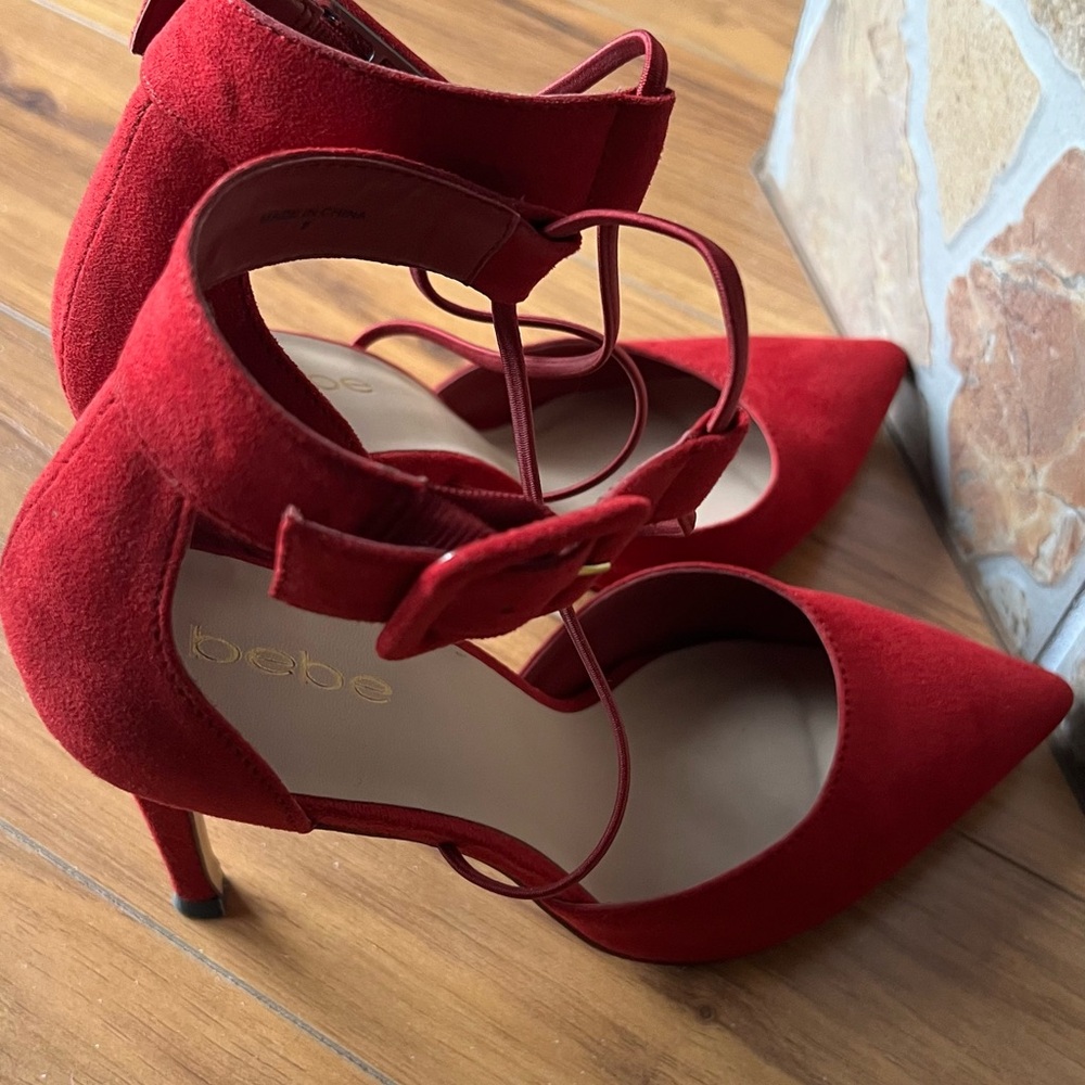 bebe Crimson Strappy Heels